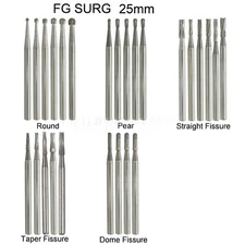Dental Surgical Burs 19/25mm Carbide Bur Friction Grip FG Round For High Speed
