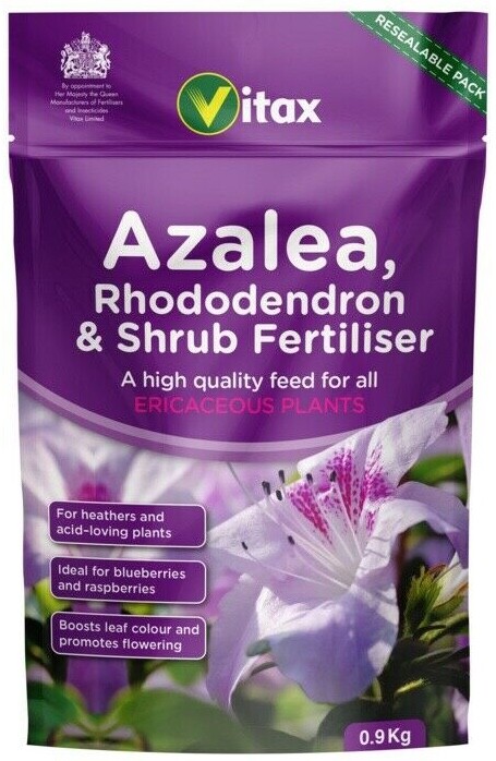 Vitax Organic Azalea Rhododendron & Shrub Ericaceous Plant Feed Fertiliser 0.9kg