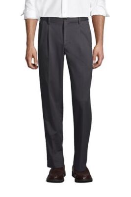 Lands End Men's Traditional Pleated No Iron Chino 299565 (AG) Pick Size & Color