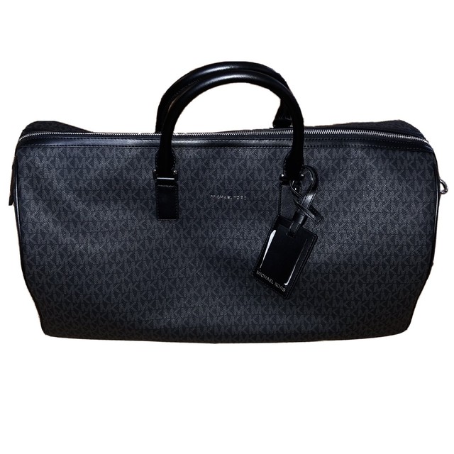 Michael Kors MK Signature XL Travel Duffel Bag in Black Canvas/leather