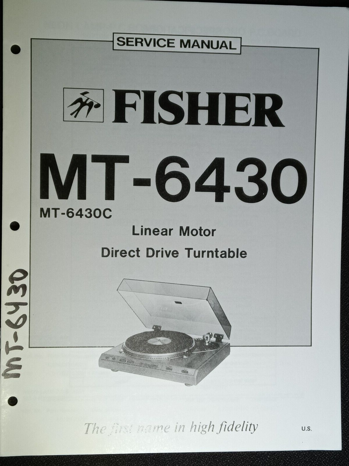 Fisher MT-6430/MT-6430C Service Manual for Linear Motor Drive Turntable