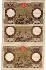 LOT 4 BILLETS DIFFERENT Italie ITALY ITALIA 100 LIRE 1931 1932 1933 1934 1896 VF