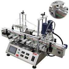 Auto Conveying Filling &Bottle Capping Machine 4 Head Magnetic Pump 8mm Nozzle