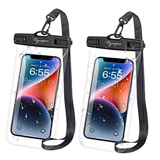 Waterproof Phone Regular [7.5-inch] [Black + Black] Waterproof Phone Pouch