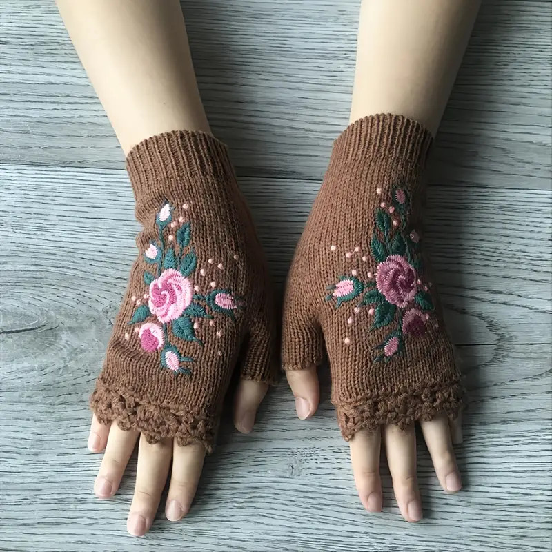 Knitted Crochet Fingerless Gloves-us Seller