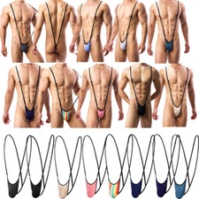 Sexy Mens Mankini Jockstrap Bikini Leotard Thongs Adjustable Bodysuit Underwear