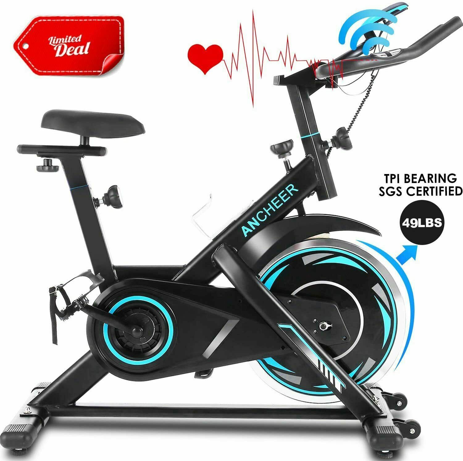 Stationary Upright Bike Cycling Exercise Bicycle Cardio Fitness Gym Workout e 5