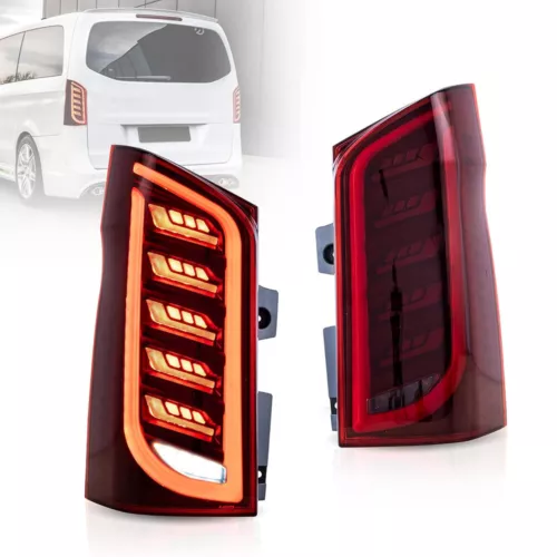 Pair LED Tail Lights Brake Lamps For Mercedes Benz VITO Viano Metris W447 14-22 - Picture 17 of 18