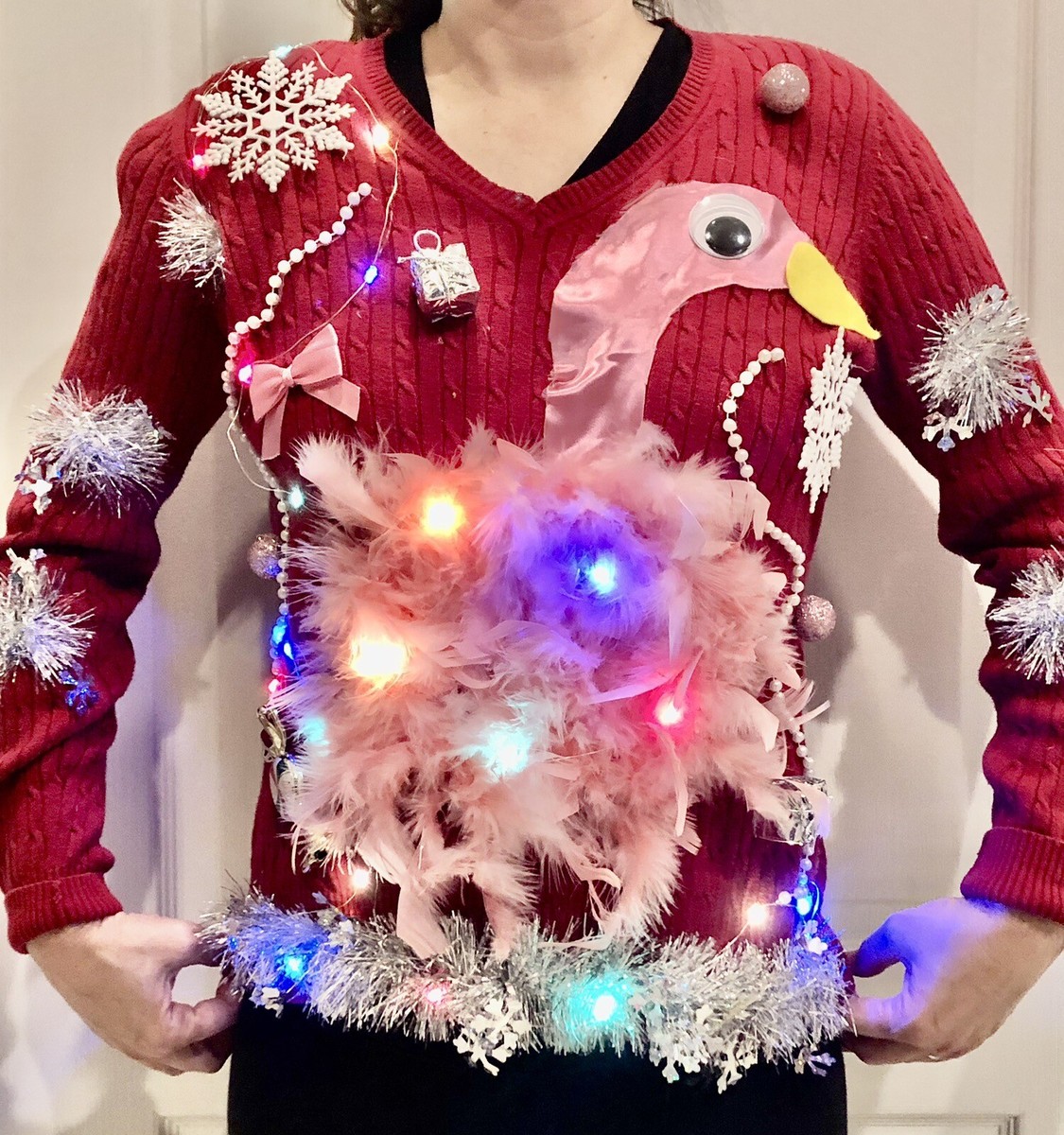 Tacky Flamingo Christmas Sweaters Merry Christmas Flamingo All The