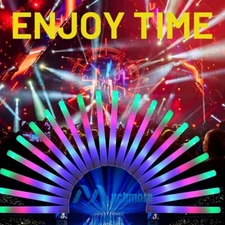 LOT 16IN Glow Sticks Bulk Light up LED Foam Sticks 3 Modes Flashing Raves Party