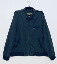 Members Only Jacket Mens Large Dark Gray Microfiber Racer Bomber Cafe 80s