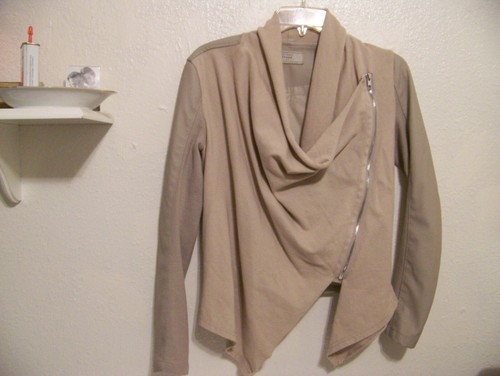 Blank NYC Faux Leather and Fabric Jacket Tan Size Extra Small - Picture 4 of 12