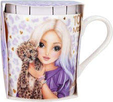 Depesche 12070 Top Model Lilac Leo Leopard 300ml Mug Cat Ears and Gold Print