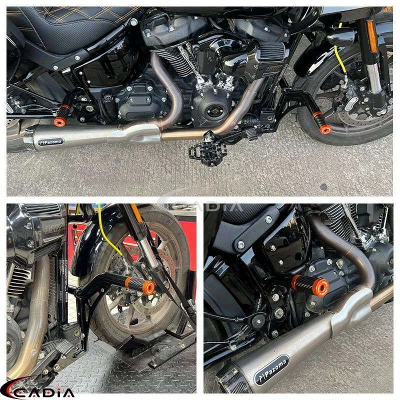 Crash Bar Slider End Kit For Harley Low Rider ST FXLRST FXLRS FXLR FXBBS FXFBS - Imagen 4 de 4