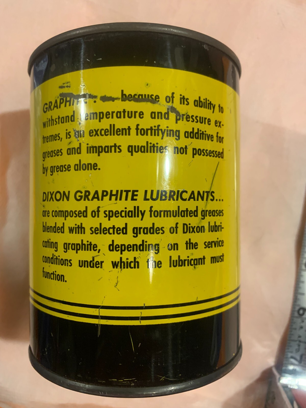 Vintage Dixon Graphite Grease Lubricant 1 lb round can Joseph Dixon