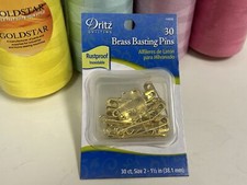 Quilter's Brass Basting Safety Pins Dritz Rustproof 30 pcs Sz2, 1-1/2" US SELLER