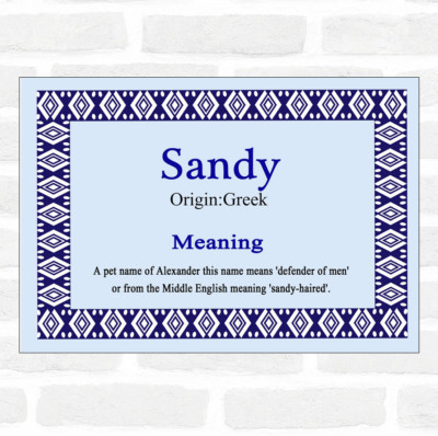 Sandy Namensbedeutung blau Zertifikat