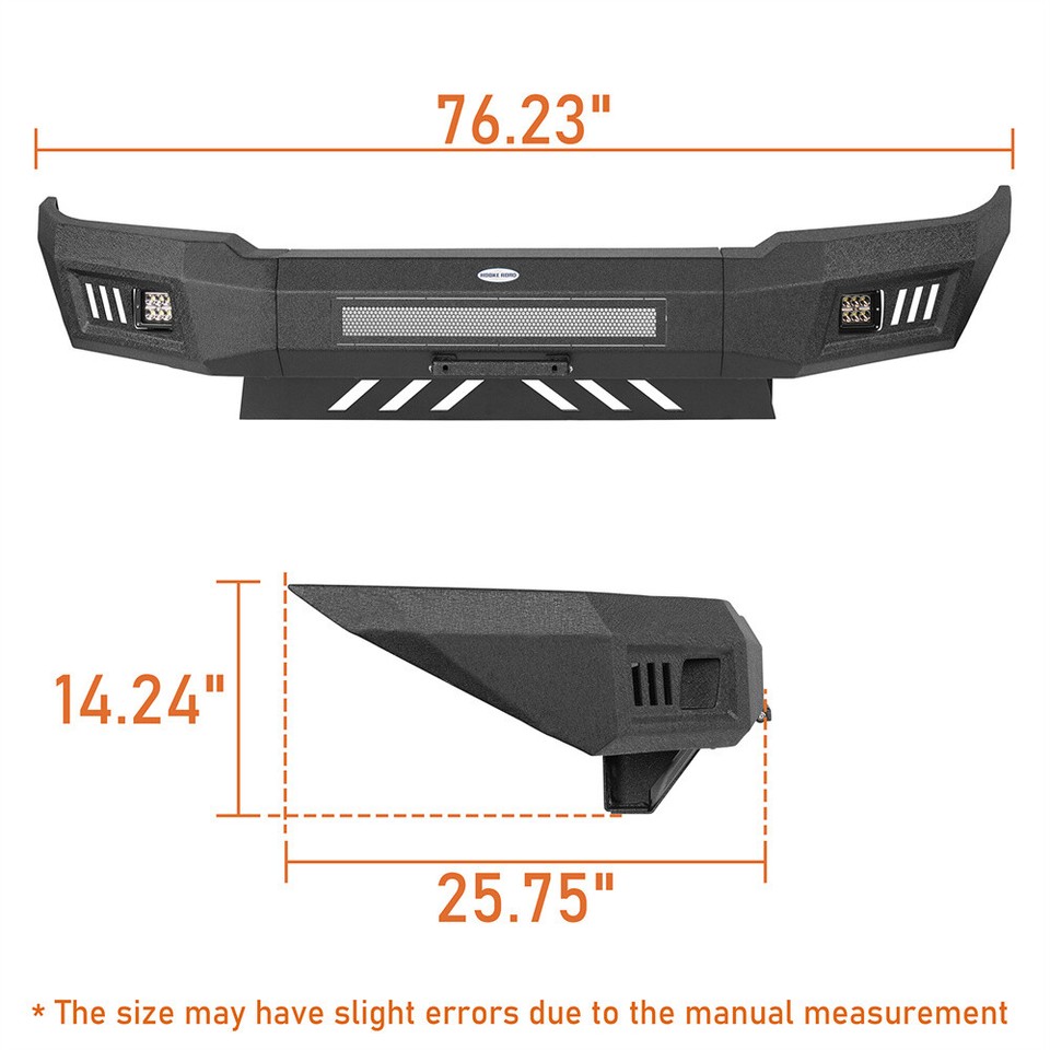 Hooke Road Front Bumper/Rear Bumper/Roll Bar Bed Rack For Toyota Tacoma ...