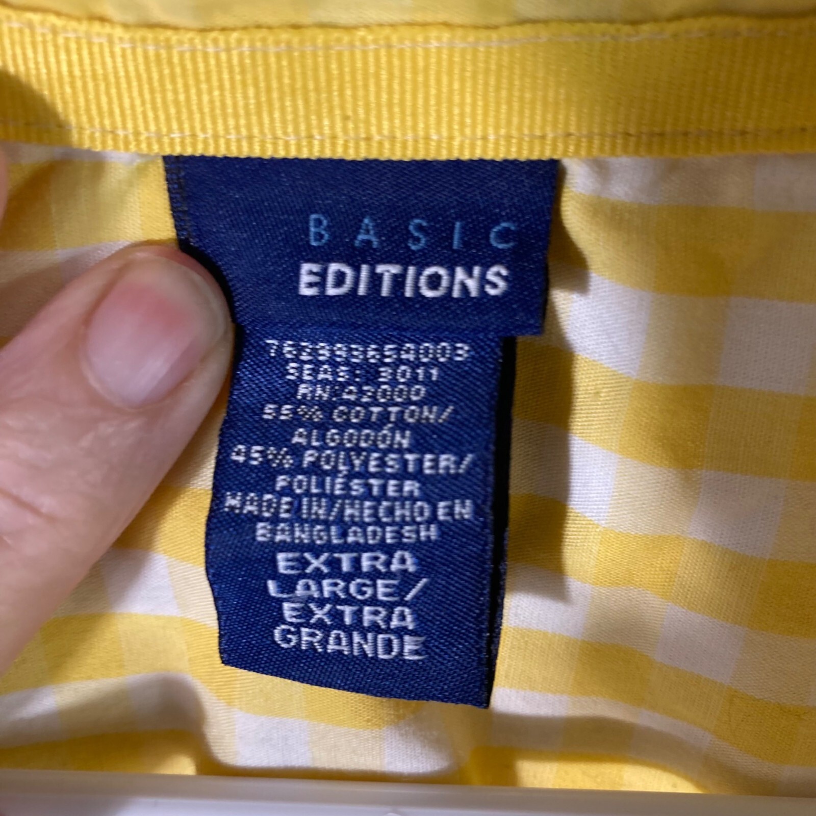 Womens Basic Editions V Neck Gingham Button Shirt… - image 6