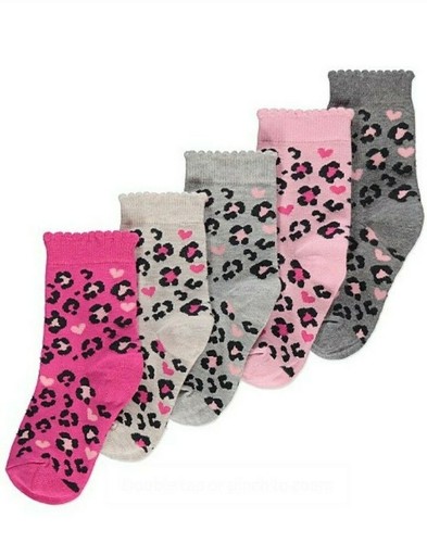 UNICORNIO SURTIDO DE NIÑA / ANIMAL PRINT CALCETINES TOBILLEROS DE ALGODÓN RICO PAQUETE DE 5 - Imagen 3 de 3