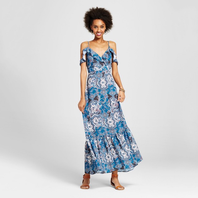 NEW TARGET Women's ColdShoulder Maxi Dress Xhilaration floral flowy