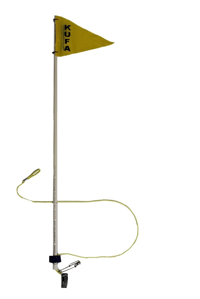 KUFA 100' polyester rope & 11'' Red/White float combo +1section,48”long flagpole - Image 2 of 4