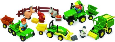 Neu im Karton 2er-Pack - RC2 John Deere 34984 Spaß auf dem Bauernhof 20-teilig Scheune Spielzeug Spielset