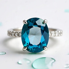 Swiss Topaz Ring Gemstone 925 Sterling Silver Women Minimal Wedding Gift's Ring