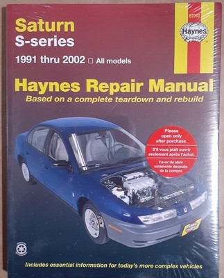 Haynes Saturn S-Series 1991-2002 All Models Automotive  Repair Manual BRAND NEW