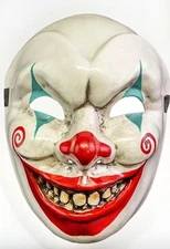 Gnarly Clown Plastic Mask Deep Web Murdershow Halloween Adult Costume Accessory