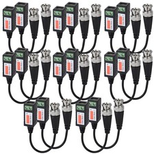 Passive Video Balun Connectors 8 Pairs Cat5 HD Mini CCTV BNC Video Balun Tran...