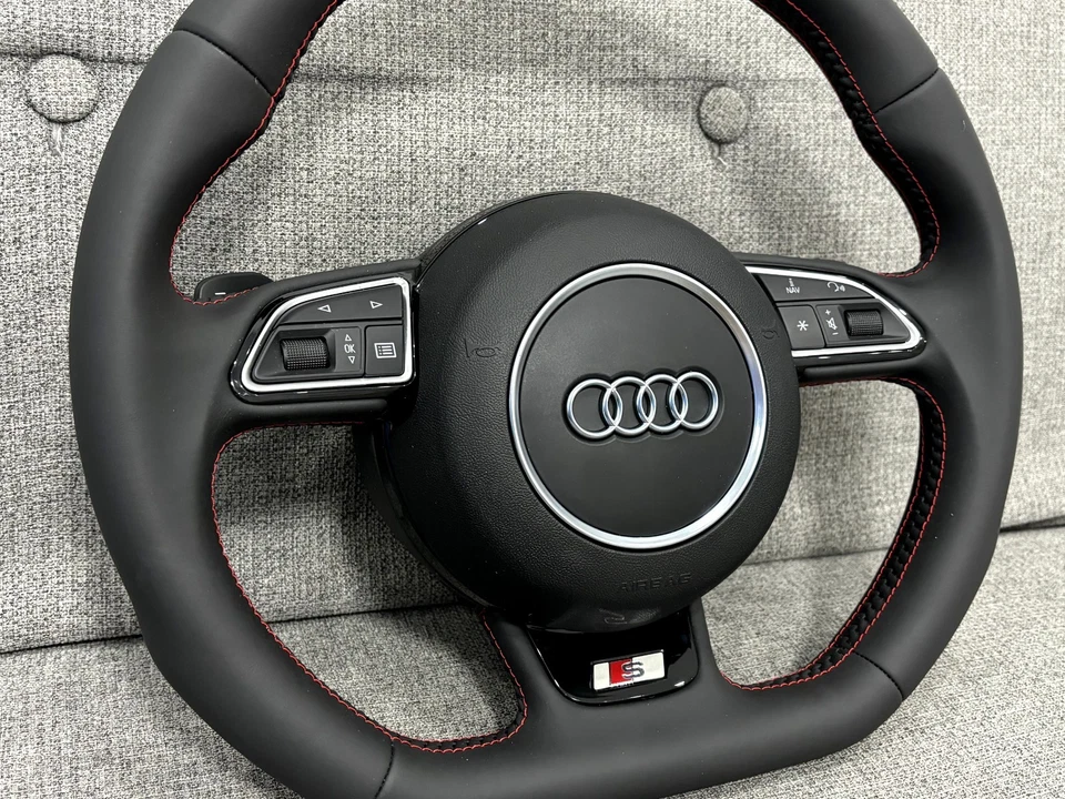 Audi A6 S6 RS6 C7 A7 S7 4G A8 S8 Q5 Q7 4L Flat Bottom Steering Wheel With Paddle - Image 4 of 4