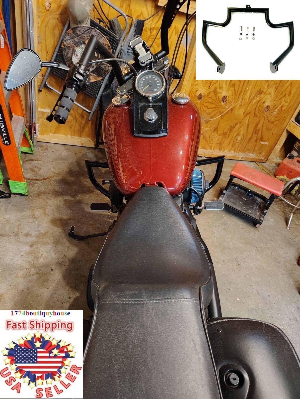 NEW 1.25 ENGINE GUARD HIGHWAY CRASH BAR HARLEY FATBOY HERITAGE DELUXE SOFTAIL US