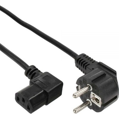 (13,80 EUR/m) InLine Netzkabel Schutzk gew. | Kaltgeräte C13 gew. schwarz 0,5m