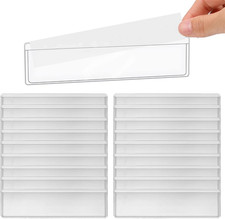 60 Pack Clear Self Adhesive Label Pockets, 4 X1 Inch Label Holders Index Card Po