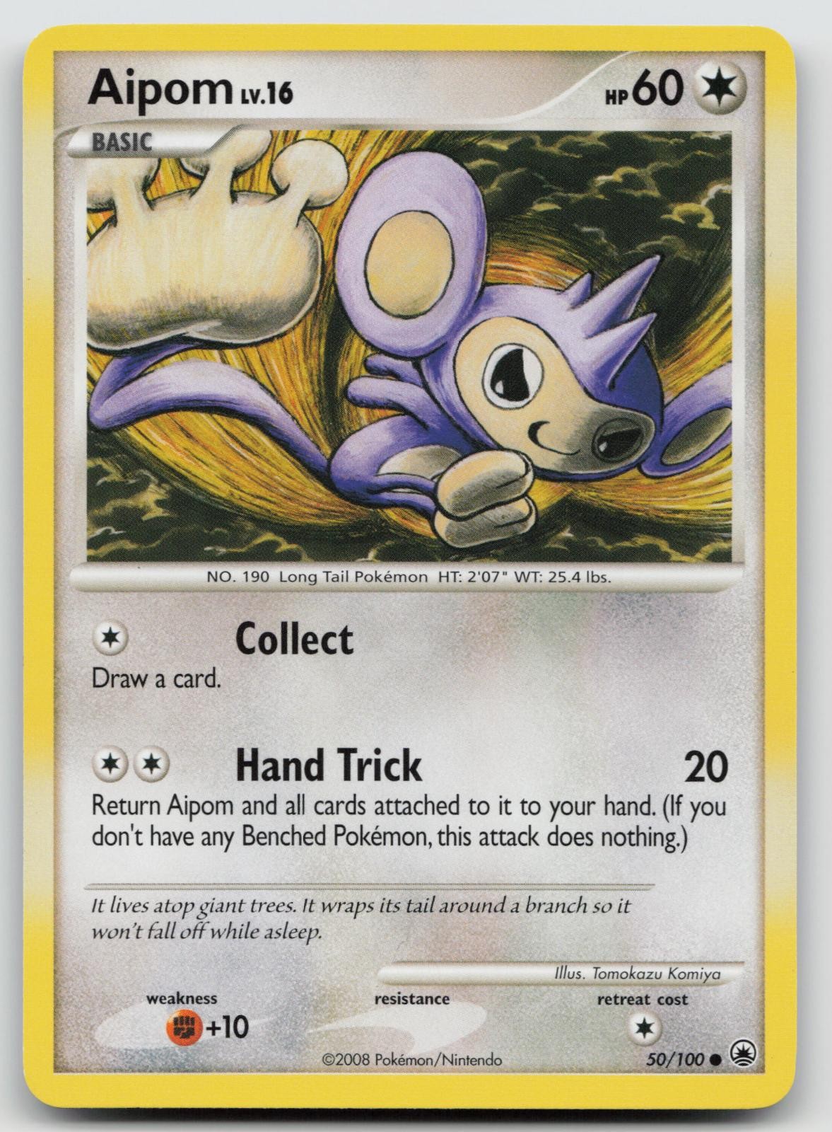 Aipom 50/100 Majestic Dawn Pokemon Tomokazu Komiya LP