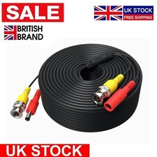 BNC CCTV Cable with Power Video Wire 5m–50m for DVR Security Camera System UK
