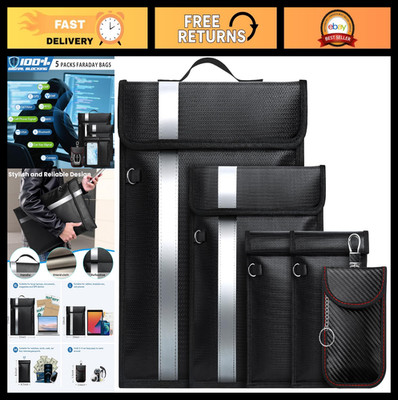 EMP Proof Faraday Bags - Anti-Tracking for Phones, Laptops, Tablets & Keys, Fire