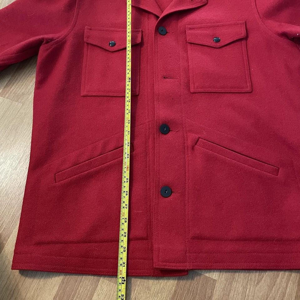 Vintage Pendleton Wool Jacket Mens Large Red Hunting Jacket USA 70s Needs Button - Image 4 of 4