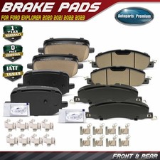 8pcs Front and Rear Ceramic Brake Pads w/ Hardware for Ford Explorer 2020-2023