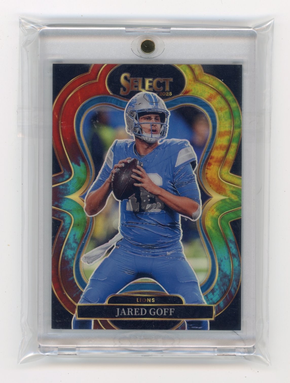 Jared Goff 2025 Panini Select, 369, Suite Level Tie Dye /25