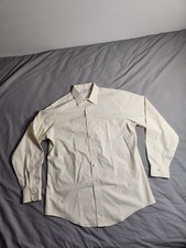 Brooks Brothers Button Up Dress Shirt Mens Sz 16.5-35 Light Yellow Slim Fit NEW