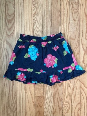 Girls skirt tiered ruffle navy floral playwear pink flowers activewear party