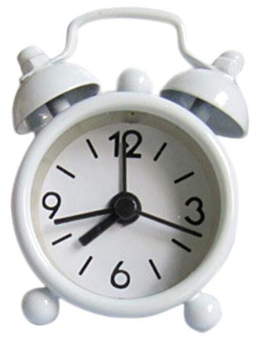 White Classic Analog Alarm Clock Home Decoration,Cute Small Metal Alarm