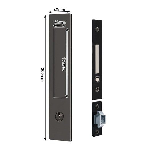 Pocket Door Handle with Heavy Duty Locking Mechanism for Sliding Applications - Picture 4 of 24