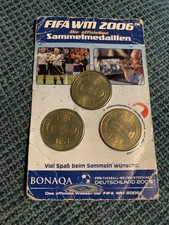 BONAQA FIFA WM 2006 Sammelmedaillen Deutschland 2006 Fu&szlig;ball 3 St&uuml;ck Blister