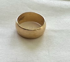 Solid Vintage 14K Yellow Gold 6mm Wedding Band 4.5 Grams Sz 4.75 Engraved