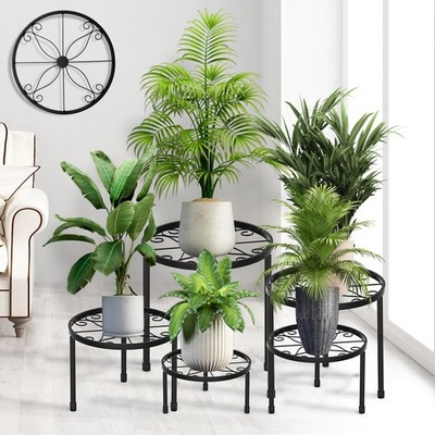 5 Pack Metal Plant Stands for Outdoor Indoor, Anti-Rust Iron Flower Pot Stand...