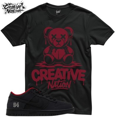 Shirt To Match SB Dunk Low Black Unisex Tee Sneaker Shirt Bear Shirt