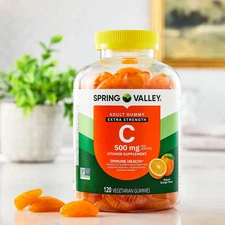 Spring Valley Extra Strength Vitamin C Gummies - 500mg, 120 Ct,Orange,Vegetarian